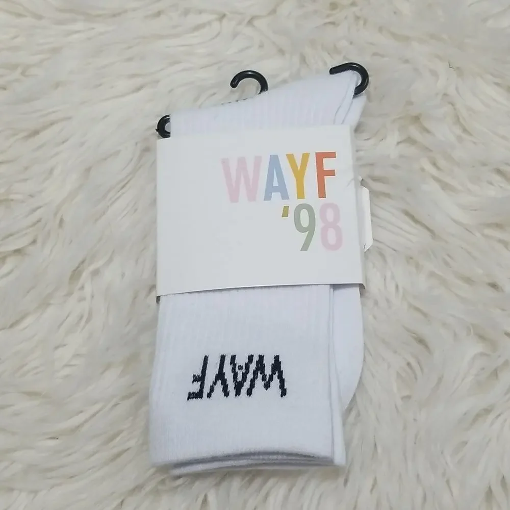 NEW! WAYF Where are you From? Women's crew socks white size S/M